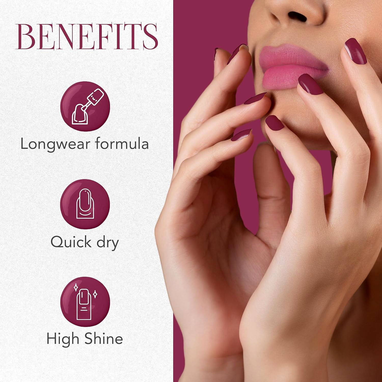 OG Beauty Burgundy Plum Gel Intense Nail Polish (1 Pc / 10 ML) OG Beauty Burgundy Plum Gel Intense Nail Polish (1 Pc / 10 ML)